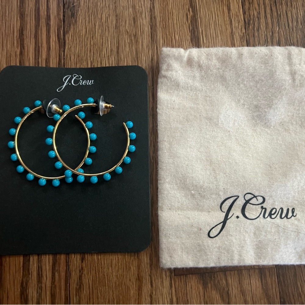 Brand new Jcrew turquoise hoops